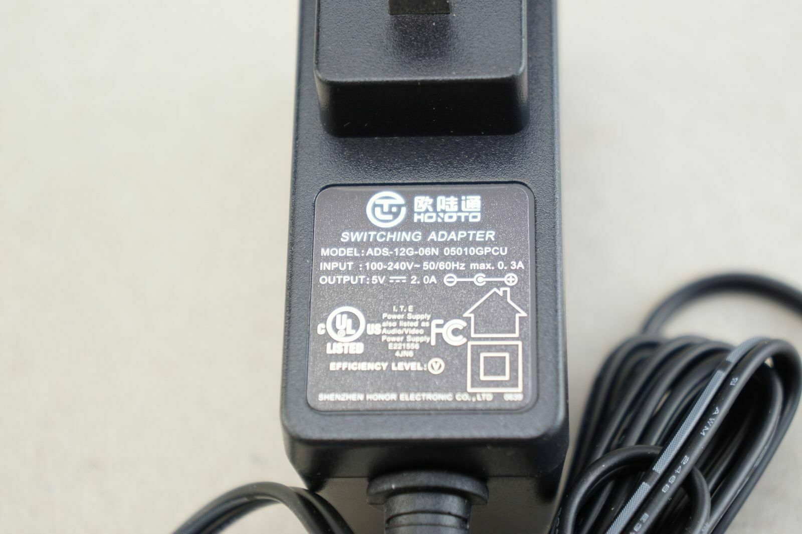 New Honor ADS-12G-06 05010GPCU AC DC Power Supply 5V 2A Adapter Charger